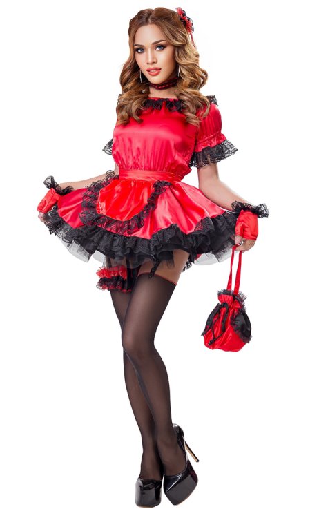 Red Satin French Maid