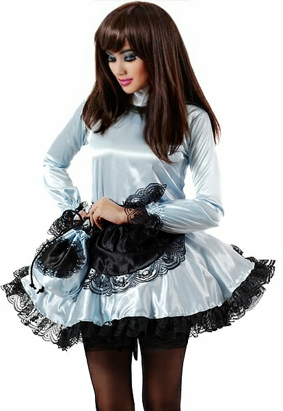satin french maid (long sleeves, high neck) 12